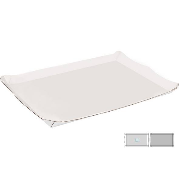 White Micro Corrugated Self Service Tray
